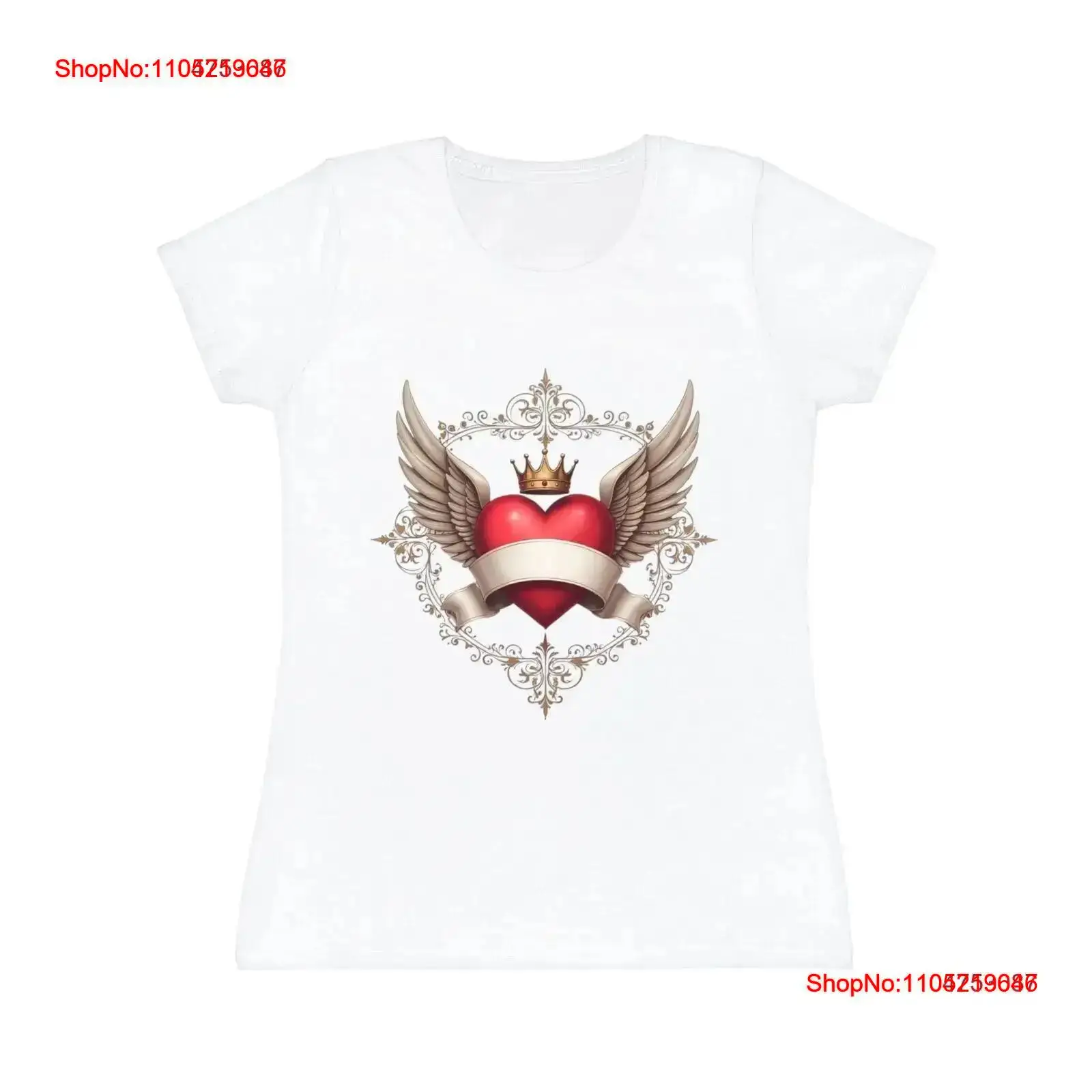 Streetwear Brand Heart - Camiseta para mulheres coração e asas