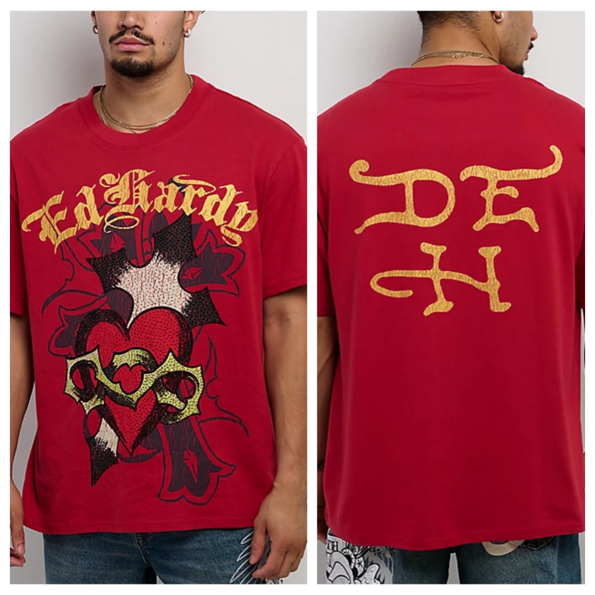 Streetwear Brand Heart - Camiseta de Algodão com Estampa de