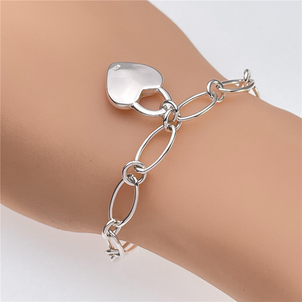 Pulseiras de prata esterlina 9 - Streetwear Brand Heart avaliação e preço