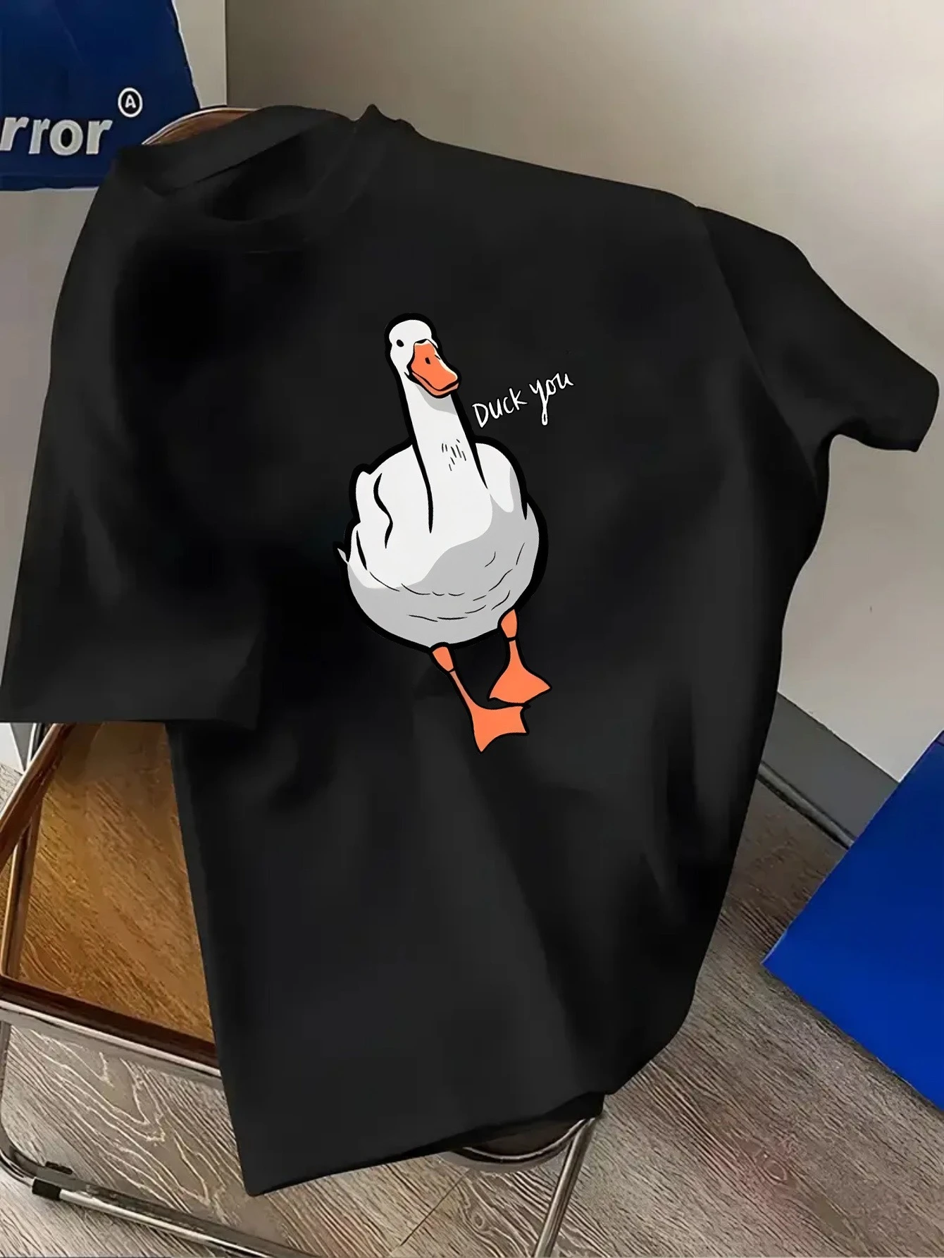 Engraçado pato impressão algod - Streetwear Brand Tees avaliação e preço
