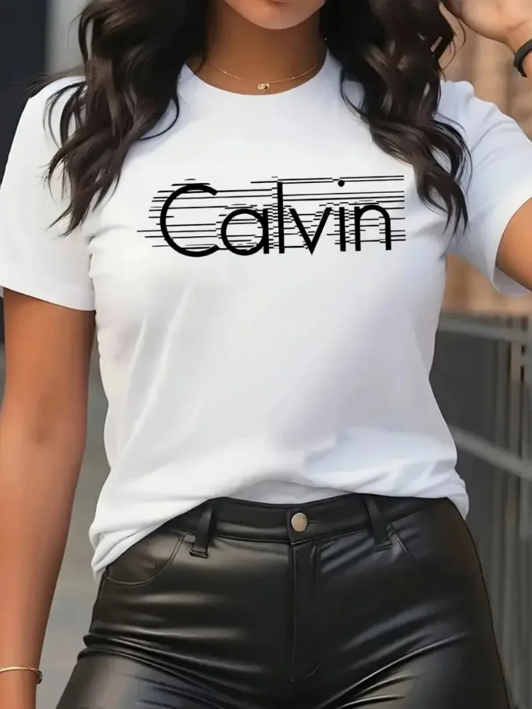 Calvin camiseta feminina lazer - Streetwear Brand Tees avaliação e preço